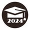 2024 - graduation class of 2024, graduation cap, mortarboard, college hat