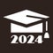 2024 - graduation class of 2024, graduation cap, mortarboard, college hat