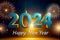 2024 Happy New Year Stock Photo Vibrant Background, AI Generated