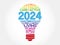 2024 health goals bulb word cloud, health concept background