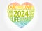 2024 Love and Happy concept, heart word cloud collage background