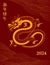 2024 Lunar New Year dragon waves background design