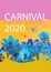 2024 Mardi Gras Abstract Rio Brazilian Carnival music dance festival night party Samba dancers parade Sambadrome vector sign