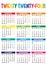 2024 Monday Start Portrait Color Calendar