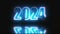 2024 Neon text with reflection