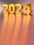 2024 new year concept. Empty space for text on a clean background. Celebrate the future