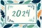 2024 new year greeting card banner, hand drawn style, AI generated, generative AI illustration