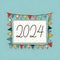 2024 new year greeting card banner, hand drawn style, AI generated, generative AI illustration