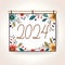 2024 new year greeting card banner, hand drawn style, AI generated, generative AI illustration