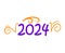 2024 New Year Holiday Abstract Orange And Purple Graphic Design
