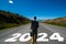 2024 New Year journey and future vision bliss concept