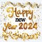 2024 New Year\\\'s Eve, Silvester 2024 Party, New Year Greeting Card, Happy New Year Party Font, Balloons and Confetti, AI Art