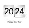 2024 New Year wish in apple style, illustration vector