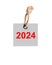 2024 tag on thick rope on white background