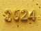 2024 text with gold sequins