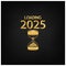 2025 Happy New Year Background with hourglass icon. Design for your Seasonal Flyers, banner, sticker, and Greetings Card. 2024 to