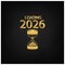 2026 Happy New Year Background with hourglass icon. Design for your Seasonal Flyers, banner, sticker, and Greetings Card. 2025 to