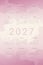 2027 calendar with rose pink gradient fluid wave shapes