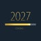 2027 happy new year golden loading progress bar isolated on dark background