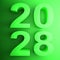 2028 green square icon - 3D rendering illustration