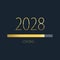 2028 happy new year golden loading progress bar isolated on dark background