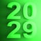 2029 green square icon - 3D rendering illustration