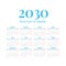 2030 Calendar with the weeks start on Monday