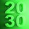 2030 green square icon - 3D rendering illustration