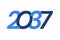 2037 Happy New Year logo design, New Year 2037 modern design isolated on white background