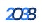 2038 Happy New Year logo design, New Year 2038 modern design isolated on white background