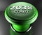 2038 START green push button on black background - 3D rendering illustration