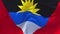 204. Antigua and Barbuda Flag Waving Continuous Seamless Loop Background.