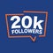 20k Followers Template for Celebrating in Online Social Media Networks Vector