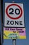 20mph speed zone with childs safety drawing Ellesmere Port Cheshire July 2020