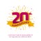 20th anniversary logo badge. colorful birthday event background vector design