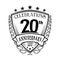 20th shield anniversary logo. 20th  and illustration.