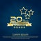 20th years anniversary celebration emblem ,anniversary logo with elegance golden and star design for web, game, creative poster,