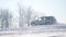 21.01.2018, Chernivtsi, Ukraine - Winter driving. Car drives by icy track on snow covered lake at winter. Sport car