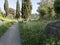 21 april 2018 on Via Appia, Appian Way from Porta Appia, anicient road of Rome