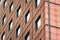 21 July 2018 - Architectural detail. Close up of the building facade of Japan center in Frankfurt, Germany