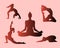 21 june, International Yoga Day Illustration with Woman Yoga Silhouette body postures. Fitness girl doing yoga for fitness and wel