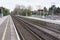 21 March 2021 - Datchet, UK: View of empty rails at railway station