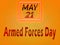 21 May, Armed Forces Day, Text Effect on orange Background