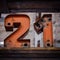 21 - old neon light numbers - vintage typography