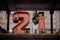 21 - old neon light numbers - vintage typography