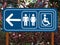 210 Public restroom signs with arrow