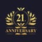 21st Anniversary Design, luxurious golden color 21 years Anniversary logo