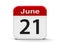 21st June Calendar