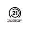 21st year anniversary logo design vector template