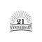 21st year anniversary logo design vector template